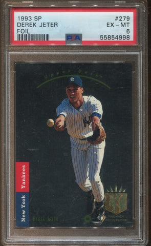 1993 Derek Jeter Upper Deck SPx FOIL ROOKIE PSA 6 New York Yankees #279 4998