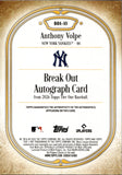 2026 Anthony Volpe Topps Tier One BRK OUT AUTO 195/299 AUTOGRAPH #BOA-AV New York Yankees