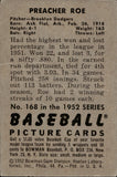 1952 Preacher Roe Bowman #168 Brooklyn Dodgers BV $25