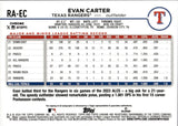 2024 Evan Carter Topps Chrome ROOKIE AUTO AUTOGRAPH #RA-EC Texas Rangers