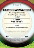 2022 Lonnie White Jr. Bowman Inception ORANGE AUTO 23/25 AUTOGRAPH #PA-LW Pittsburgh Pirates