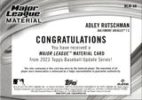 2023 Adley Rutschman Topps Update ROOKIE MAJOR LEAGUE MATERIAL JERSEY RELIC #MLM-AR Baltimore Orioles