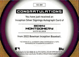 2022 Benny Montgomery Bowman Inception SILVER SIGNINGS SILVER INK AUTO 048/100 AUTOGRAPH #ISS-BM Colorado Rockies
