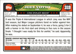 2008 Joey Votto Topps ROOKIE RC #319 Cincinnati Reds 2