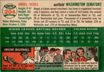 1954 Angel Scull Topps ROOKIE RC #204 Washington Senators BV $25