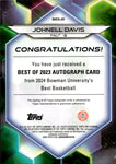 2024 Johnell Davis Bowman Best University BEST OF 2023 AUTO 040/125 AUTOGRAPH #B23-JD Florida Atlantic Owls