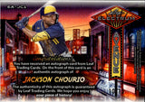 2024 Jackson Chourio Leaf Electrum AVENUE GREEN AUTO 10/15 AUTOGRAPH #EA-JC1 Milwaukee Brewers
