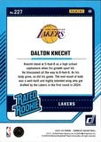 2024-25 Dalton Knecht Panini Donruss RATED TEAM EXPLOSION ROOKIE RC 137/149 #227 Los Angeles Lakers