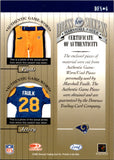 2001 Marshall Faulk Leaf Rookies & Stars DRESS FOR SUCCESS DUAL JERSEY PANTS RELIC #DFS-6 St. Louis Rams HOF