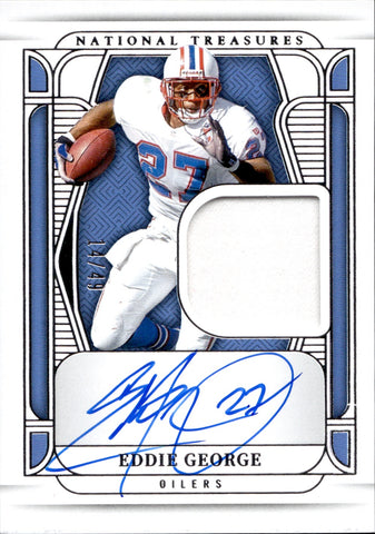 2024 Eddie George Panini National Treasures MATERIAL TREASURES SIGNATURES JERSEY AUTO 14/49 Houston Oilers #MT-EGE