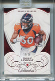 2019 Phillip Lindsay Panini Flawless RUBY RED 13/20 #22 Denver Broncos