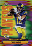 2025 Puka Nacua Topps Chrome POWER PLAYERS PINK REFRACTOR 157/250 #PP-24 Los Angeles Rams