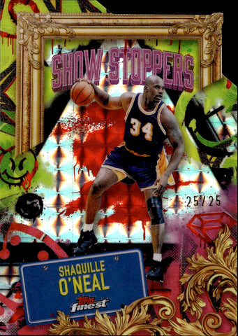 2024-25 Shaquille O'Neal Topps Finest SHOW STOPPERS RED GEOMETRIC REFRACTOR 25/25 Los Angeles Lakers #S-8