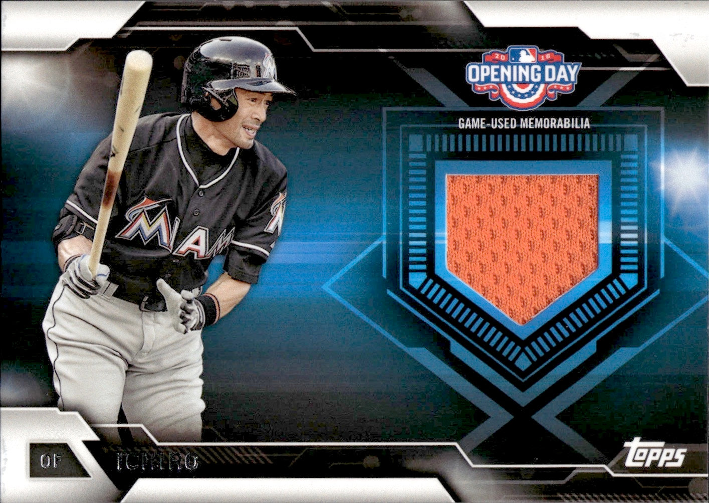 2016 Ichiro Suzuki Topps Opening Day JERSEY RELIC #ODR-1 Miami Marlins