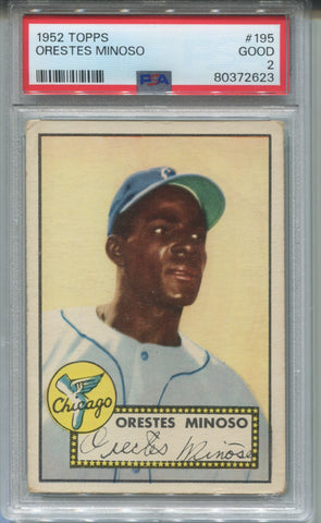 1952 Orestes Minnie Minoso Topps ROOKIE PSA 2 RC #195 Chicago White Sox 2623