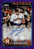 2024 Joey Loperfido Topps Chrome ROOKIE PURPLE SPECKLE REFRACTOR AUTO 262/299 AUTOGRAPH RC #AC-JOE Houston Astros