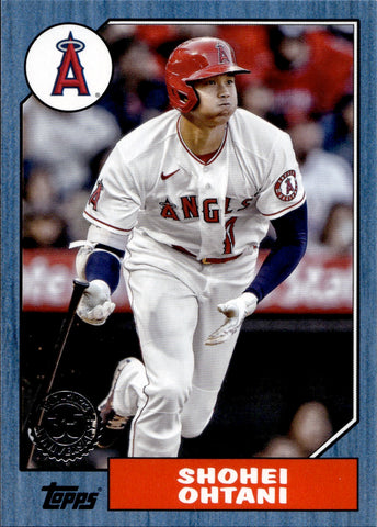 2022 Shohei Ohtani Topps Update Series BLUE 1987 DESIGN #87TBU-5 Anaheim Angels