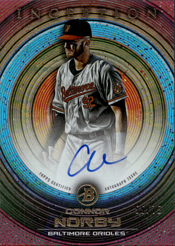 2022 Connor Norby Bowman Inception FUCHSIA AUTO 55/75 AUTOGRAPH #PA-CN Baltimore Orioles