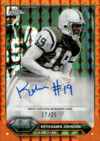 2023 Keyshawn Johnson Topps Composite ORANGE GEOMETRIC REFRACTOR AUTO 17/25 AUTOGRAPH #TCA-KJ New York Jets