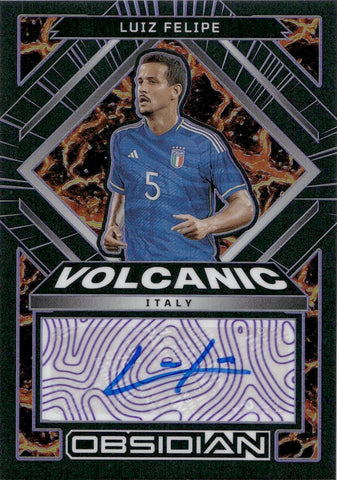 2022-23 Luiz Felipe Panini Obsidian PURPLE ETCH VOLCANIC SIGNATURES AUTO 09/50 AUTOGRAPH #VS-LFE Italy
