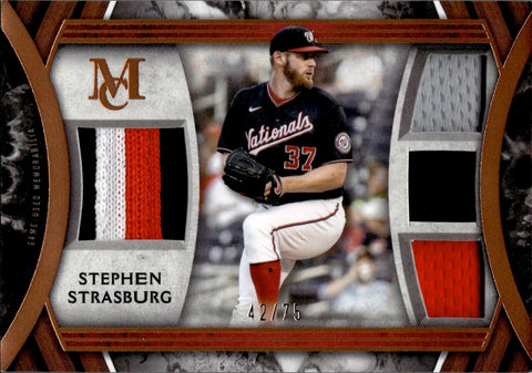 2022 Stephen Strasburg Topps Museum Collection PRIMARY PIECES QUAD JERSEY PATCH 42/75 RELIC #SPPQR-SS Washington Nationals