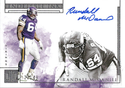 2019 Randall McDaniel Panini Impeccable INDELIBLE INK AUTO 20/49 AUTOGRAPH #II-RM Minnesota Vikings