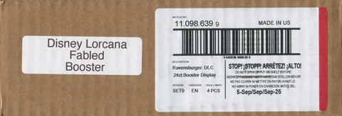 Disney Lorcana Fabled, 4 Booster Box Case *RELEASES 9/5*