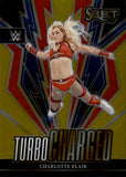 2024 Charlotte Flair Panini Select WWE GOLD PRIZM TURBO CHARGED 03/10 #13 Friday Night Smackdown