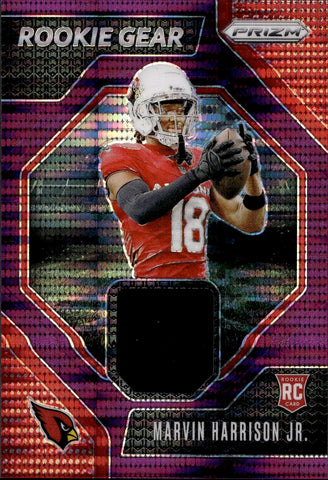 2024 Marvin Harrison Jr. Panini Prizm ROOKIE GEAR PURPLE PULSAR JERSEY Arizona Cardinals #RG-MHJ