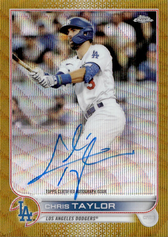 2022 Chris Taylor Topps Chrome GOLD WAVE VETERAN AUTO 11/50 AUTOGRAPH #CV-CT Los Angeles Dodgers