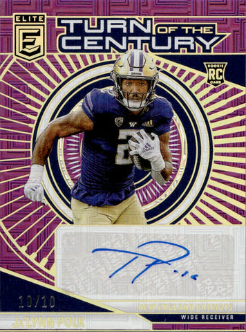 2024 Ja'Lynn Polk Donruss Elite PURPLE ROOKIE TURN OF THE CENTURY AUTO 10/10 AUTOGRAPH RC #TCA-JPO New England Patriots