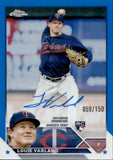 2023 Louie Varland Topps Chrome ROOKIE BLUE REFRACTOR AUTO 059/150 AUTOGRAPH RC #RA-LV Minnesota Twins