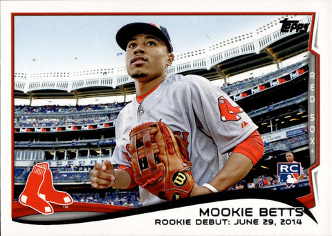 2014 Mookie Betts Topps Update ROOKIE RC #US-301 Boston Red Sox