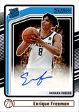 2024-25 Enrique Freeman Panini Donruss RATED ROOKIE AUTO Indiana Pacers #296