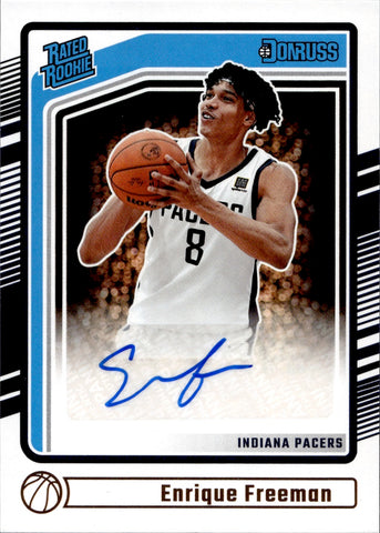 2024-25 Enrique Freeman Panini Donruss RATED ROOKIE AUTO Indiana Pacers #296