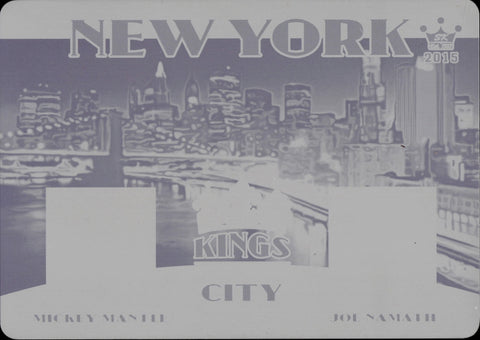 2015 Mickey Mantle Joe Namath Leaf Sportkings KINGS OF THE CITY CYAN PRINTING PLATE 1/1 ONE OF ONE #KC-07 New York Yankees Jets HOF