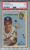 1954 Warren Spahn Topps PSA 1 #20 Milwaukee Braves HOF 2588