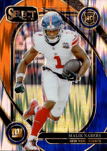 2024 Malik Nabers Panini Select BLUE & ORANGE SHOCK ROOKIE 19/35 New York Giants #220