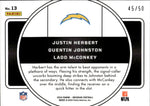 2024 Justin Herbert Quentin Johnston Ladd McConkey Panini Obsidian NUCLEUS PURPLE Los Angeles Chargers #13