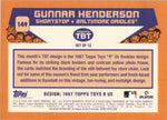 2023 Gunnar Henderson Topps Throwback Thursday 1987 TOYS R US DESIGN ROOKIE RC #149 Baltimore Orioles 4