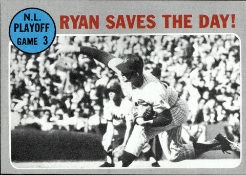 1970 Nolan Ryan Topps RYAN SAVES THE DAY #197 New York Mets HOF