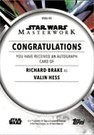 2023 Richard Brake as Valin Hess Topps Star Wars Masterwork AUTO AUTOGRAPH #MWA-RB