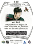2021-22 Jan Jenik Upper Deck SP Authentic ROOKIE BOUNTY SPECTRUM FX FUTURE WATCH RC #S-53 Arizona Coyotes