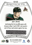 2021-22 Jan Jenik Upper Deck SP Authentic ROOKIE BOUNTY SPECTRUM FX FUTURE WATCH RC #S-53 Arizona Coyotes