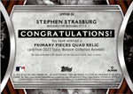 2022 Stephen Strasburg Topps Museum Collection PRIMARY PIECES QUAD JERSEY PATCH 42/75 RELIC #SPPQR-SS Washington Nationals