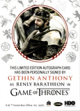 2022 Gethin Anthony as Renly Baratheon Rittenhouse Game of Thrones Volume 2 RED INK AUTO AUTOGRAPH #_GEAN 2