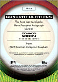 2022 Connor Norby Bowman Inception FUCHSIA AUTO 55/75 AUTOGRAPH #PA-CN Baltimore Orioles