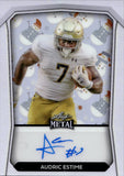 2024 Audric Estime Leaf Happy Holidays SNOWMAN REFRACTOR AUTO 1/1 ONE OF ONE AUTOGRAPH #HHA-AE2 Denver Broncos Notre Dame