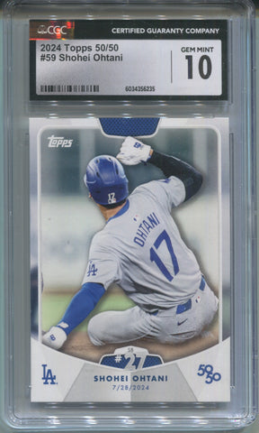 2024 Shohei Ohtani Topps 50/50 STOLEN BASE 27 CGC 10 #59 Los Angeles Dodgers 6235