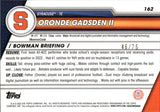 2023 Oronde Gadsden II Bowman University Chrome 1ST BOWMAN YELLOW REFRACTOR ROOKIE 46/75 RC #162 Syracuse Orange